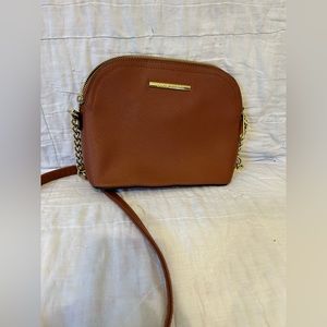 Steve Madden Brown  Leather Shoulder Bag with Gold Hardware Like New